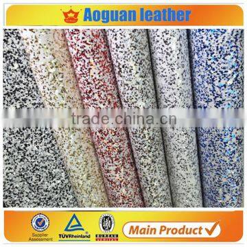 2016 glitter pu leather with white multi cheeni glitter leather fabric for shoes and bags                        
                                                Quality Choice