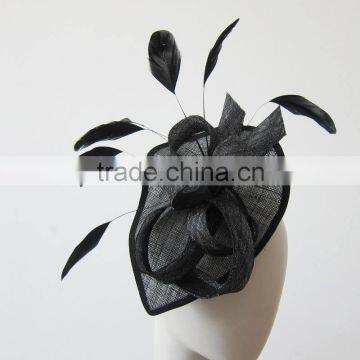 Lovely fashion black sinamay fascinator