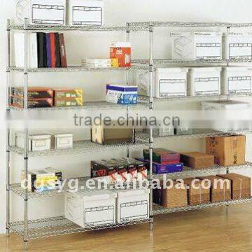 Chrome wire shelving for hotel or kitchroom use