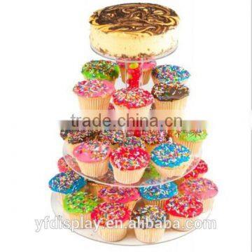 4-Tier Clear Round Acrylic Cupcake Front Display