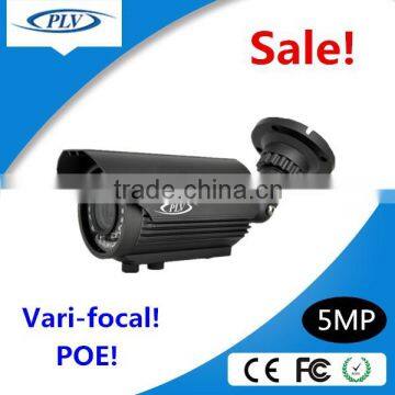 IP66 waterproof night vision vari focal bullet poe webcam 30M IR distance 5mp poe ip camera