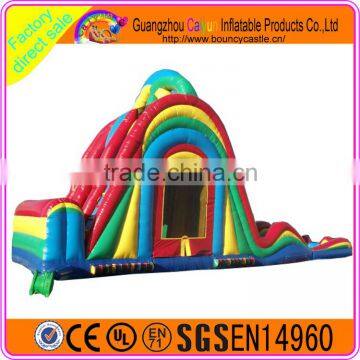 Outdoor Giant Inflatable Rainbow Slide With Pool For Hot Sale