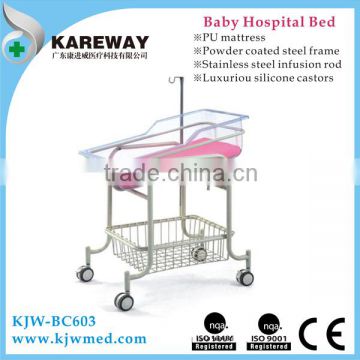 New born one crank nursery steel baby cart hospital baby bed