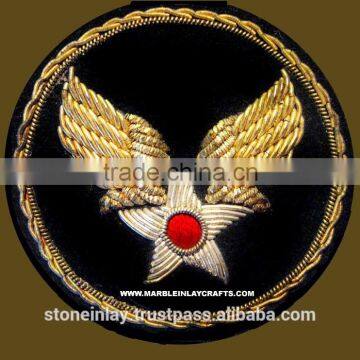 Fashion Bullion Wire Embroidery Badges for Coat Garment