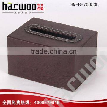 Household Canvas Wooden Square Tissue Box photo-4