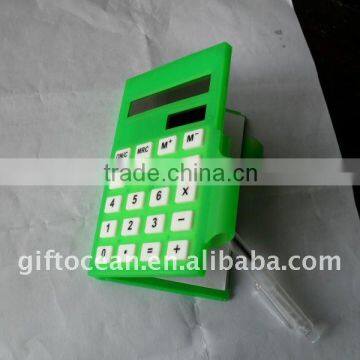 promotional 8 digits solar calculator with memo & pen