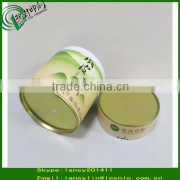 tea paper tube with metal lid round paper tea box metal cover