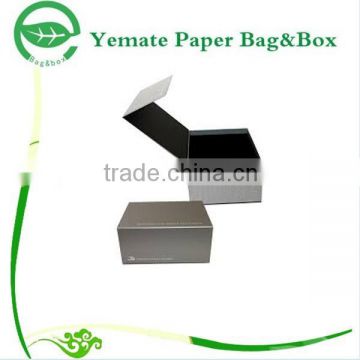 high qualiy customized rectangle paper carton plain silver printed hinged magnet gift box