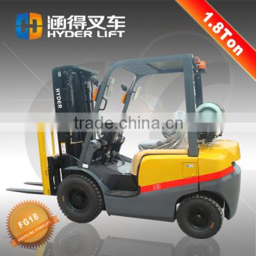 pneumatic water pump gasoline forklift 1.8t trucks for sale with Japanese Engine