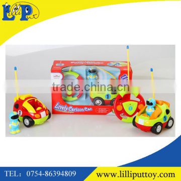 2016 wholesale 2 channel R/C carton running car with light and music