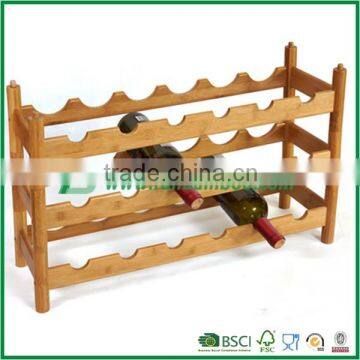 3-tier bamboo wine shelf for 18 wine bottle