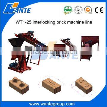 Low Price Hot Sale WT1-25 Soil Clay Interlocking Bricks Making Machine Production Line