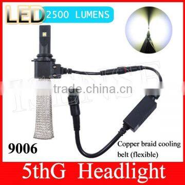 wholesaler 5th headlight 2500lm 12v 24v 6500k china led lighting 9006 auto parts