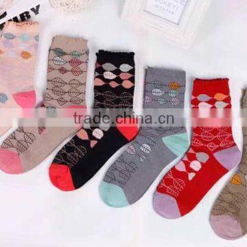 Lovely Leaf Socks, Geometric Patch Women Socks, Boot Socks,Ankle Socks Socks, Ladies Socks,