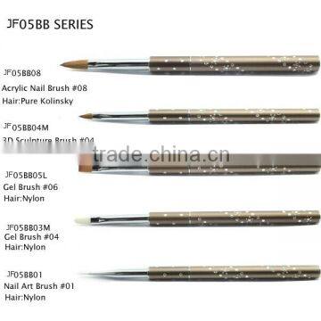 Hot Selling Grey Metal Aluminum Diamond Nail Brushes Set
