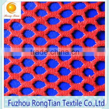 Red Polyester Knitted Big Hole Mesh Fabric for Mattress photo-3