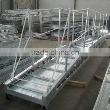 Aluminium wharf ladder shore gangway ladder with hand rails & socket CCS approval