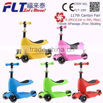 Two front wheels skate mini micro scooter kids with luggage bag