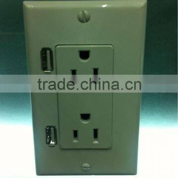 High Quality ETL Approval USB Wall Socket 125V For IPhone IPad Charge photo-2