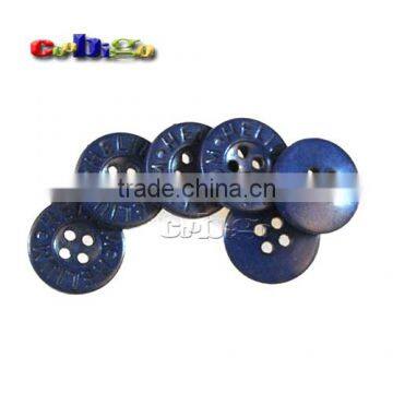 15mm(24L) Fashion Character Buttons Blue Nylon 4 Holes Sewing Craft DIY Accessories For Bag Garment #FLN008-15(Blue) photo-3