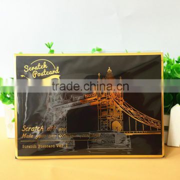 Wholesale new design high light scratch night view postcard new series DIY postcard