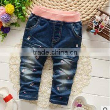 2015 hot sale boy and girl fashion jeans with top quality