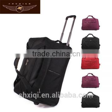 high quality polyester travel wheeled trolley bag