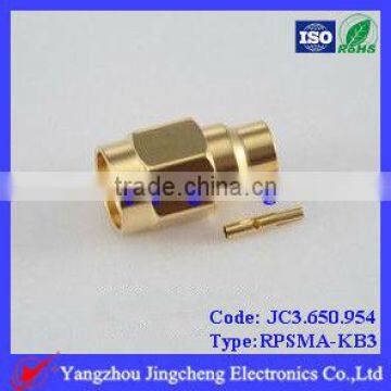 SMA Reverse Polarity male body with female pin solder for semi rigid RG402 cable