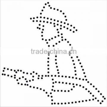 iron on rhinestone design of reading man