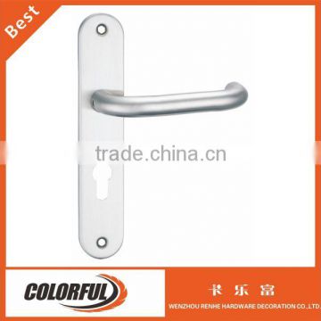 stainless steel door handle, hollow Inox tube handle on back plate