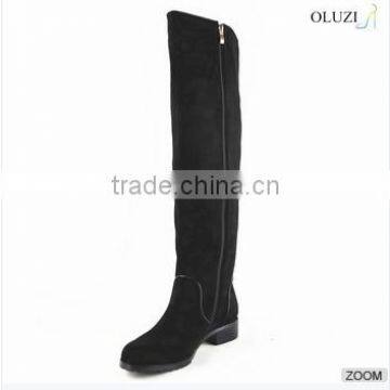 OLZ31 2015 New Supplied Round Toe Boots Winter Flat Platform Shoes Fashion Winter Knee High Flat Boots photo-3