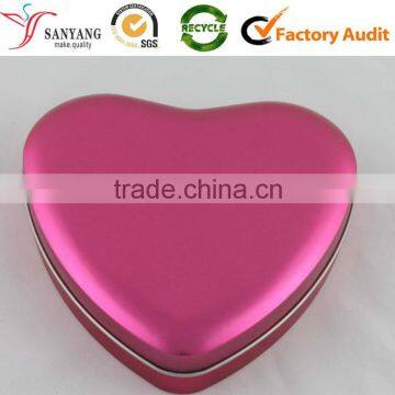 Pink lovely metal tin box for girl sweet heart gift packaging storage box for candy chocolate