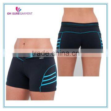 womens nylon/spandex dry fit fitness shorts