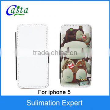 Factory Outlet Blank DIY Fashion phone holster luxury leather case Mobile phone shell Sublimation phone holster for iphone 5