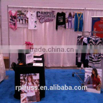 pipe and drape for Trade show10'LX10'WX8'H with 3'H side walls