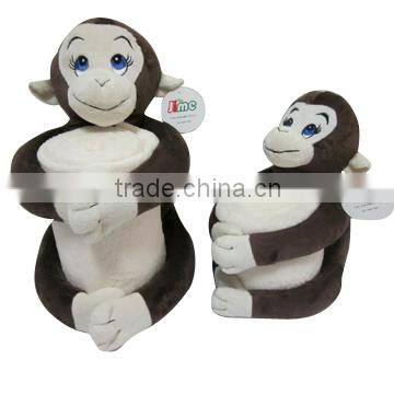 JM8364-2 soft toy monkey with blanket