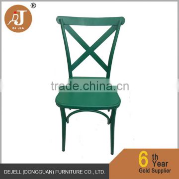 China Supplier Iron Cross Back Vintage Metal Chair in Dining Chair