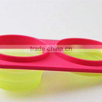 Round shape and large capacity silicone bowl with spoon,Collapsible and airtight silicone bowl,FOOD Grade silicone bowl