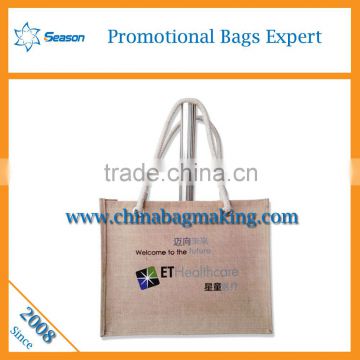 Fashion custom logo print sack factory jute shopping bag wholesale jute gunny bags