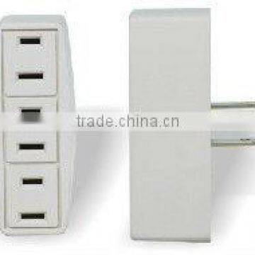 US 125V 15A one 2-prong polarized 1-15p outlet into 3 polarized 1-15R wall socket adapter