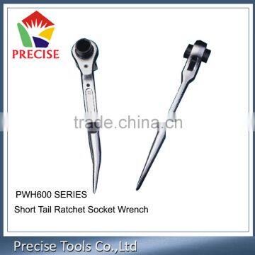 short tail ratchet socket wrench curved tail socket spanner