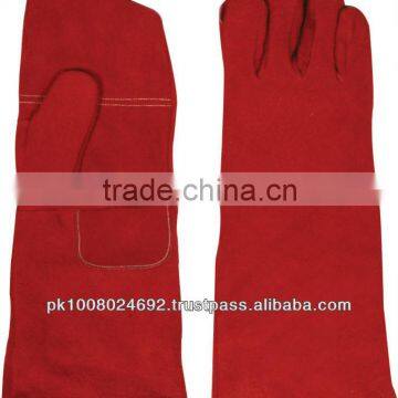 Red Cow Split Leather Welding Gloves