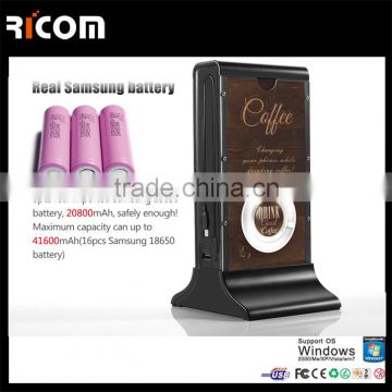 hot selling fashionable high capacity portable restaurant charge station advertising power bank---PB102--Shenzhen Ricom