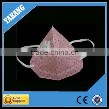 Pink spunlace nonwoven fabric C-shape protective face mask with valve