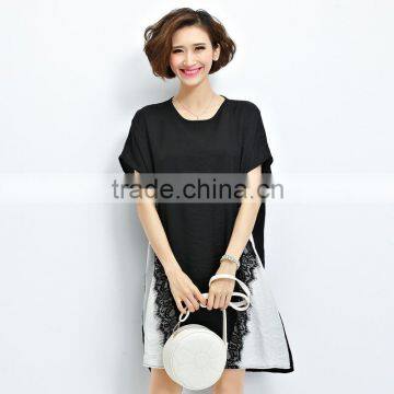 JPSKIRT1605952 Latest Fashion Ladies Cotton Lace T-Shirt Dress