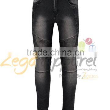 Zegaapparel denim biker jeans OEM service custom new fashion biker jeans for men