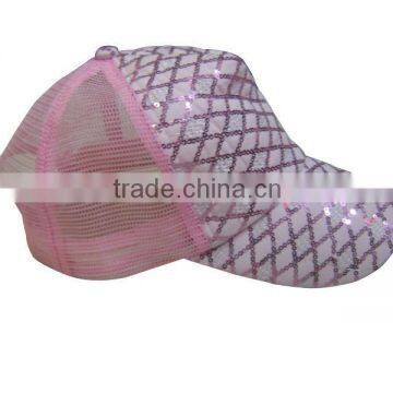 half meshed female baseball cap