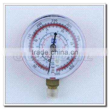 High Quality Steel Case Brass Internal Refrigeration Freon Pressure Meter