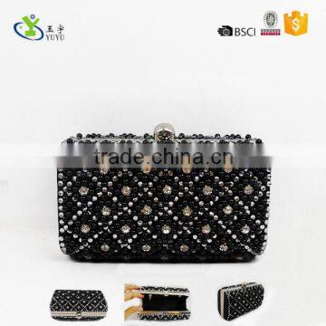 Diamond and beaded evening box clutch