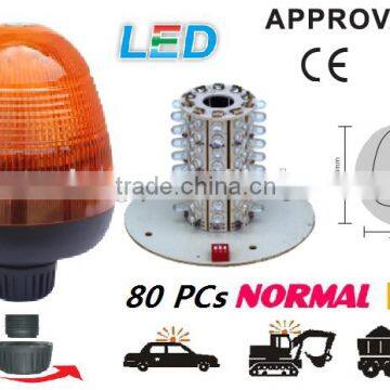 E-MARK LED Flash Warning Light, ECE MARK LED Rotating Warning Beacon (SR-BL-504A-5) Europe Screw Mount LED Beacons, 3 Functions